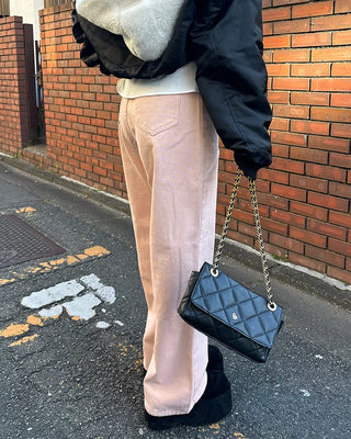 Cubic denim pants
