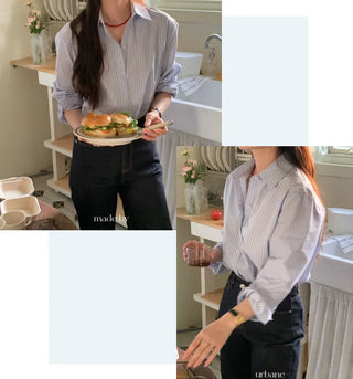 Loose-fit striped shirt
