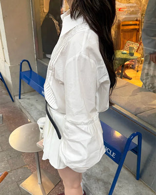 (ORIGINAL) Basic Pintuck Shirring Shirt