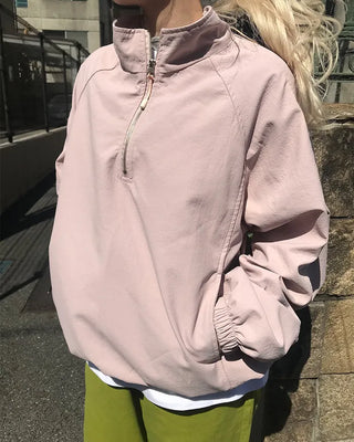 Nylon half-zip sweatshirt