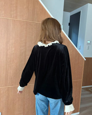 Frill-detailed layered blouse