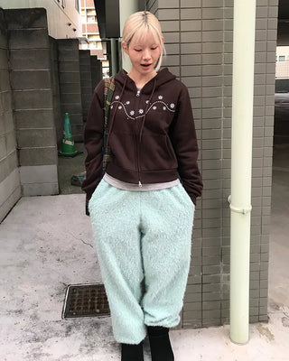 Snowflake Crop Hoodie