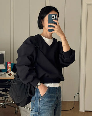 V-neck sweatshirt