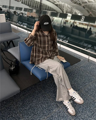 Oversized check shirt