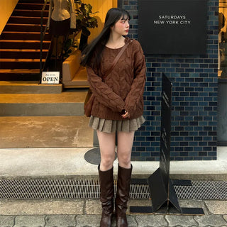 Shoulder ribbon knit
