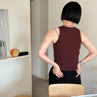 Simple ribbed tank top