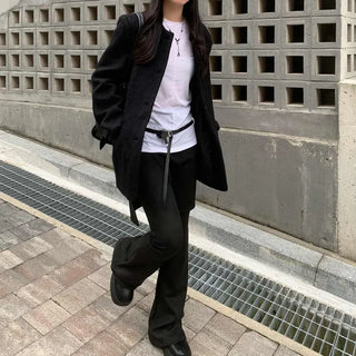 Mohair wool half coat