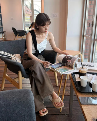 Cargo wide cotton pants