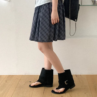 Suede Thong Boot Sandals