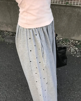 Side-dot wide sweatpants