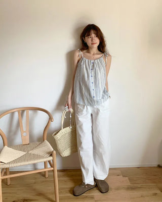 Pocket Banding Wide Pants