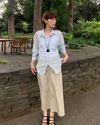 Oversized sheer shirt