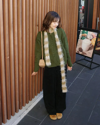 Color Button Knit Cardigan