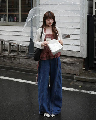 Asymmetrical polka dot camisole