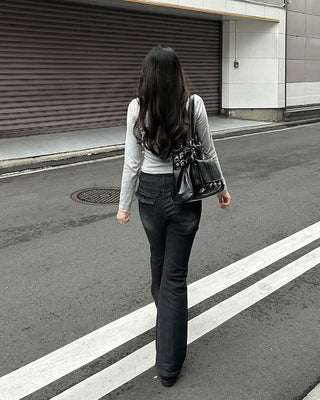 Square buckle shoulder bag