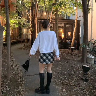 Cross-check mini skirt