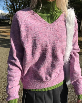 V-neck oversized knit