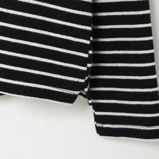 Half-neck striped T-shirt