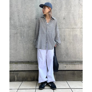 Unisex seersucker check shirt