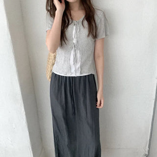 Linen Ribbon Knit Cardigan