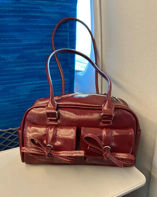 Ribbon Two-Pocket Shoulder Bag