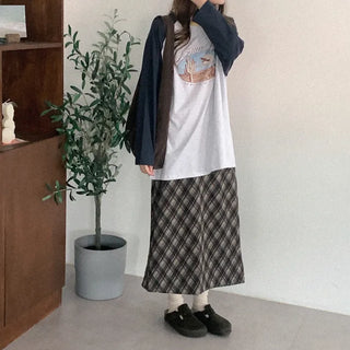 Printed raglan oversized T-shirt