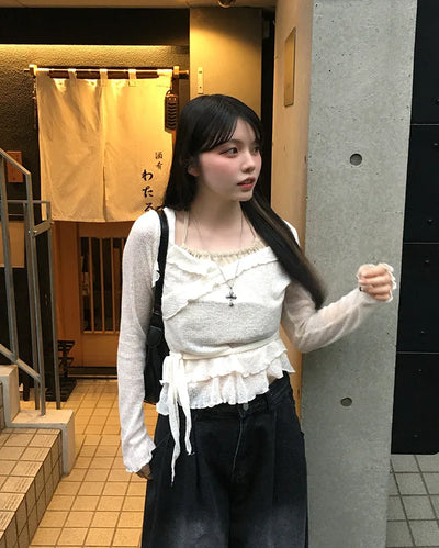 Layered ruffle knit