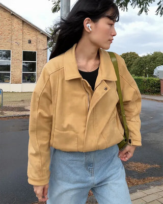 Oversized suede blouson
