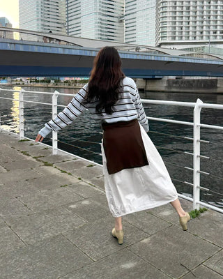 Balloon silhouette long skirt