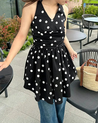 Polka Dot Halter Mini Dress