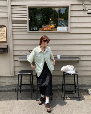 Oversized Striped Pocket Shirt