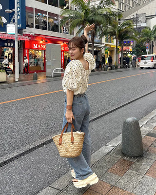 Polka Dot Banding Off-Shoulder Blouse