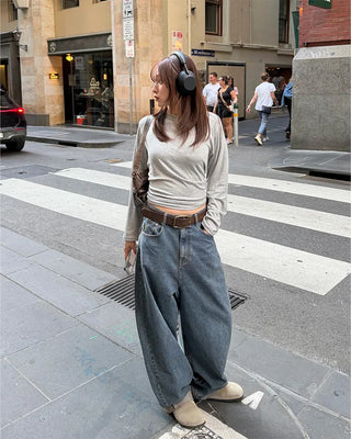 Rayon long-sleeved T-shirt