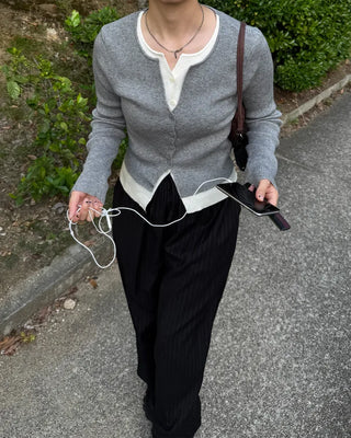 Layered-style cardigan