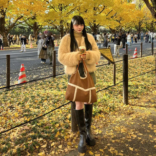 Fur cropped jacket
