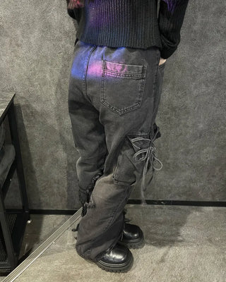 Cargo denim pants