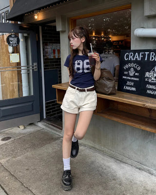 Belted shorts