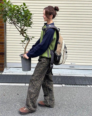 Leopard print cotton pants