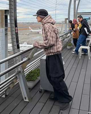 Fleece-lined corduroy cargo pants