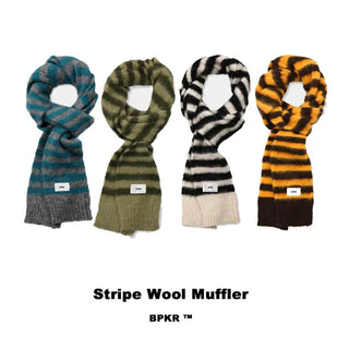 [Unisex] Striped Wool Maxi Scarf