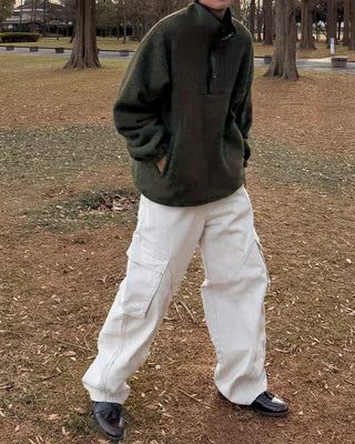 Half-neck button fleece