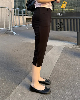 Slit Slim Capri Pants
