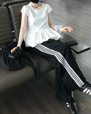 Side Lace Wide Pants