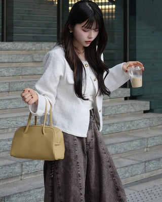 Classic gold button tweed jacket