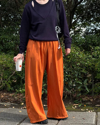 Ice-colored elastic waist pants