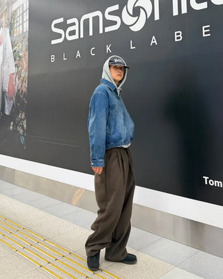 Stitch design denim blouson