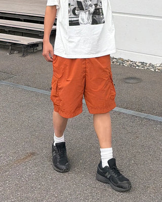 Nylon cargo Bermuda shorts