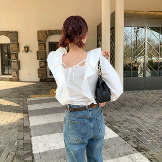 Square frill blouse