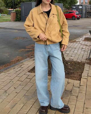 Wide-fit denim pants