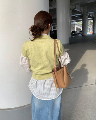 Button Collar Knit Polo Top
